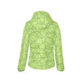 Slices of Lime pattern Women's Padded Hooded Jacket
