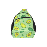 Avocado pattern green background All Over Print Chest Bag