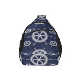 nautical steering wheel design pattern All Over Print Chest Bag