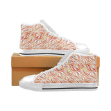 Fire flame watercolor pattern Men's High Top Canvas Shoes White