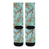 Monkey Palm tree background Crew Socks