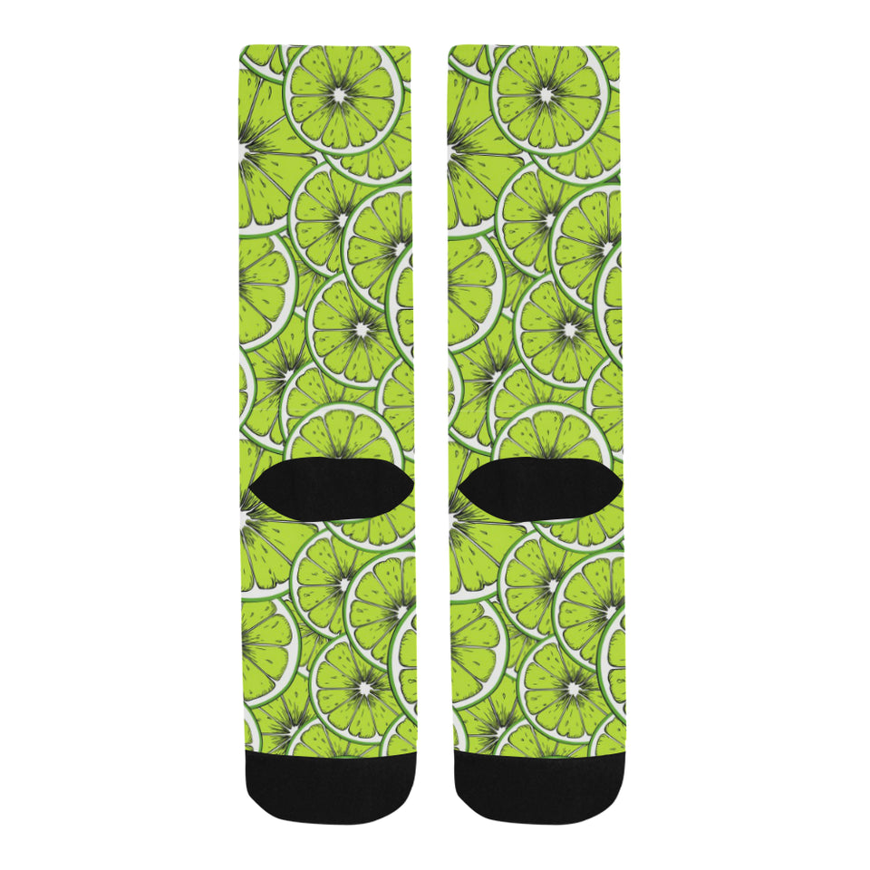 Slices of Lime design pattern Crew Socks