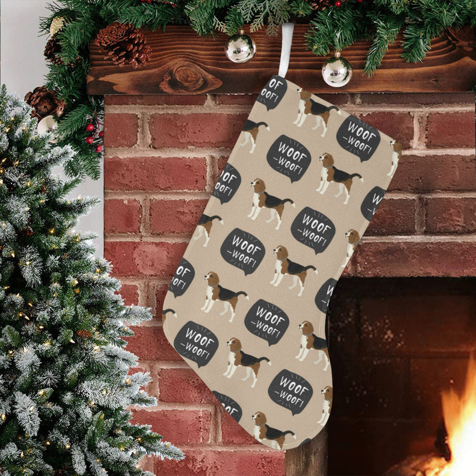 Beagle pattern Christmas Stocking