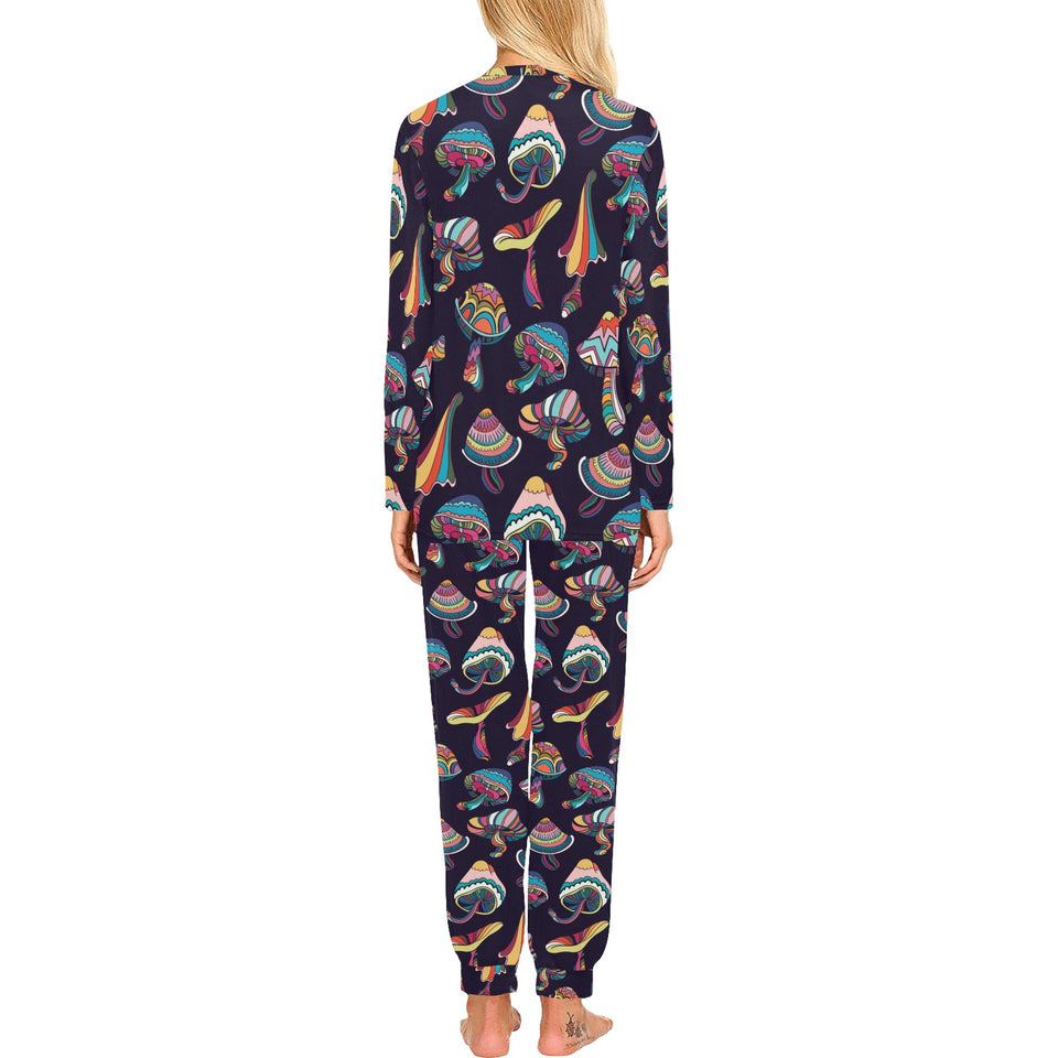 Colorful mushroom pattern Women's All Over Print Pajama Set
