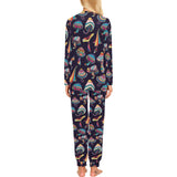 Colorful mushroom pattern Women's All Over Print Pajama Set