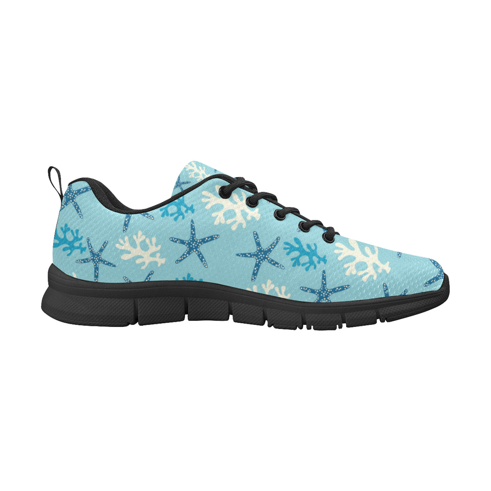 Blue starfish coral reef pattern Men's Sneaker Shoes