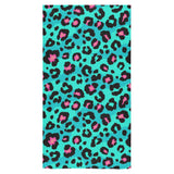 Green leopard skin print pattern Bath Towel