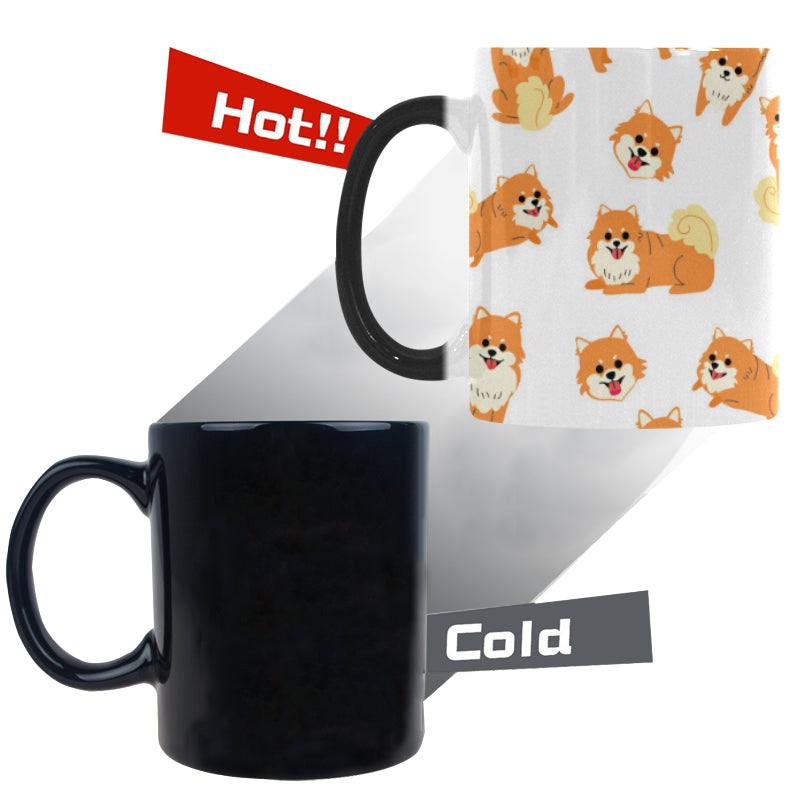 Brown pomeranian pattern Morphing Mug Heat Changing Mug