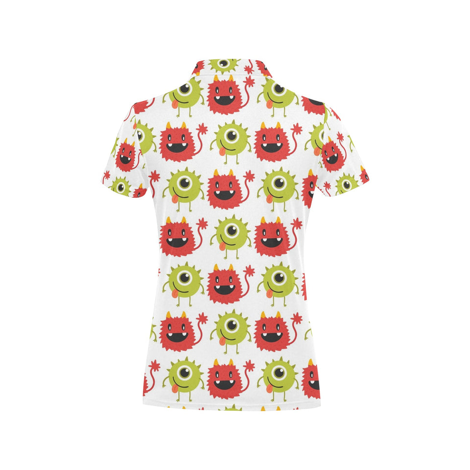 Alien Pattern Print Design 05 Women's All Over Print Polo Shirt