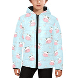 Cute cow flower pattern Kids' Boys' Girls' Padded Hooded Jacket