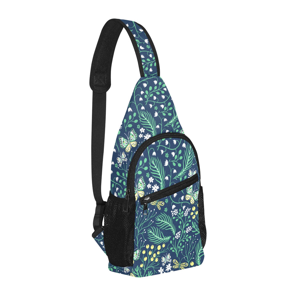 butterfly leaves pattern All Over Print Chest Bag