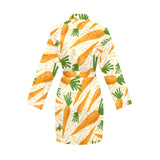 Carrot Pattern Print Design 01 Women's Long Sleeve Belted Night Robe