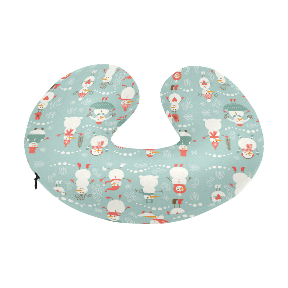 Cute snowman pattern U-Shaped Travel Neck Pillow