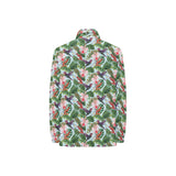 Hummingbird Pattern Print Design 05 Women's Long Sleeve Polo Shirt