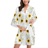 beautiful sunflowers pattern Women's Short Kimono Robe