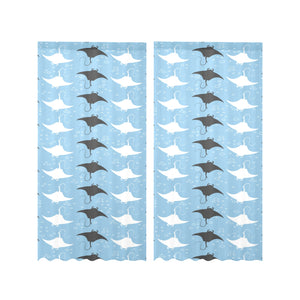 Stingray Pattern Print Design 03 Gauze Curtain