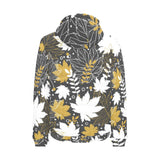 Beautiful gold autumn maple leaf pattern Men's Padded Hooded Jacket