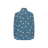 Cute boston terrier dog spattern Women's Long Sleeve Polo Shirt