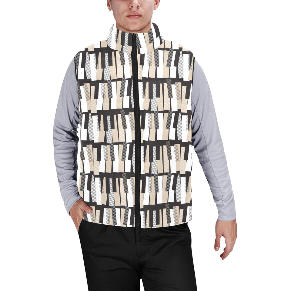 Piano Pattern Print Design 04 Men's Padded Vest