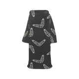 Hand drawn boomerang Australian aboriginal ornamen Blanket Robe with Sleeves