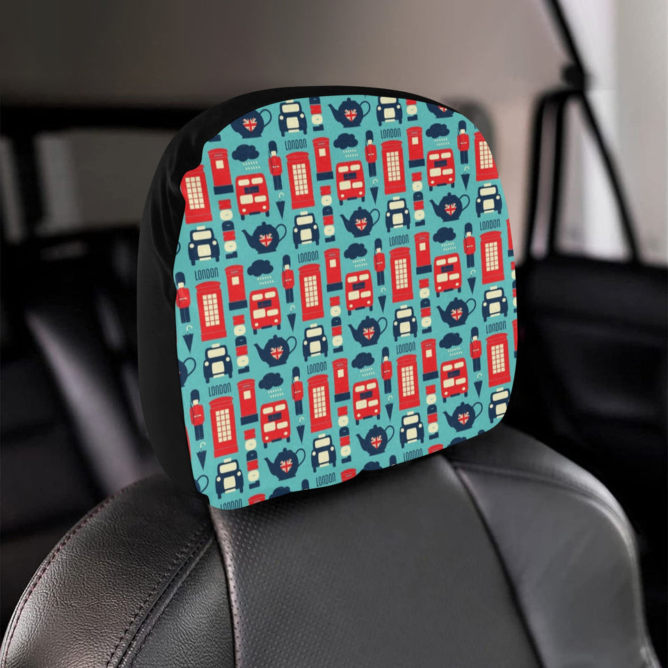 British Pattern Print Design 04 Car Headrest Cover