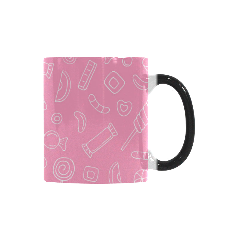 Sweet candy pink background Morphing Mug Heat Changing Mug