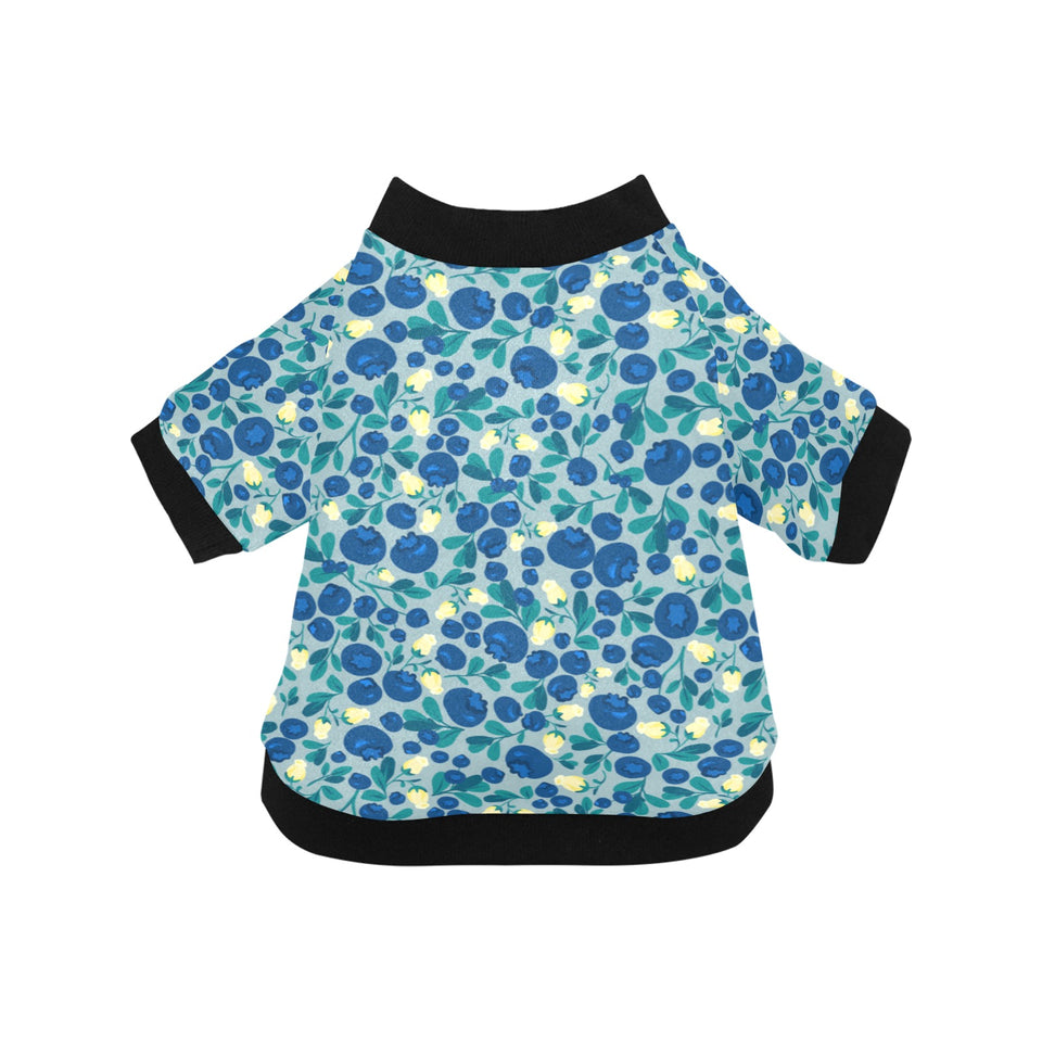 blueberry design pattern All Over Print Pet Dog Round Neck Fuzzy Shirt