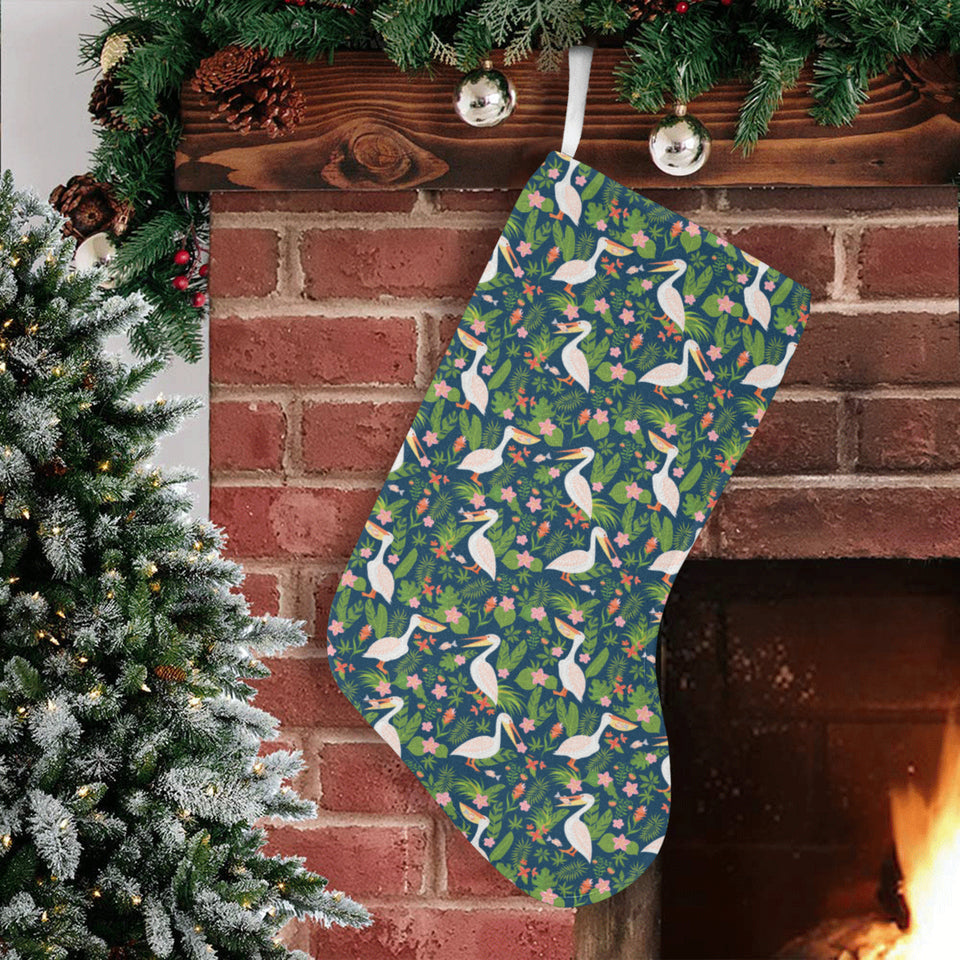 Pelican Pattern Print Design 05 Christmas Stocking