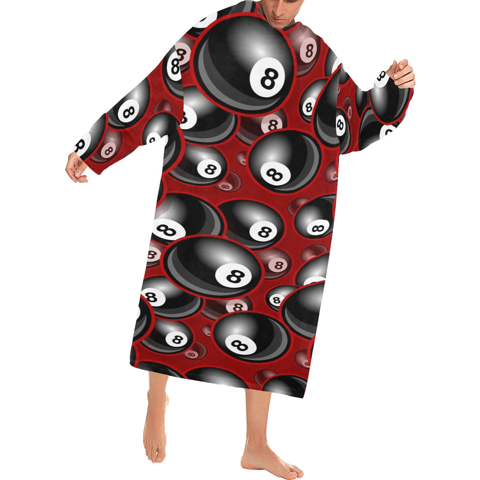 Billiard Ball Pattern Print Design 05 Blanket Robe with Sleeves