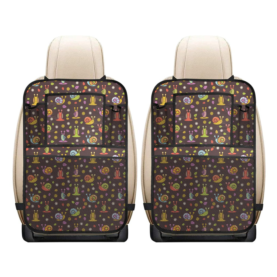 Snail Pattern Print Design 02 Car Seat Back Organizer