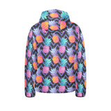 Pineapples pattern zigzag background Kids' Boys' Girls' Padded Hooded Jacket