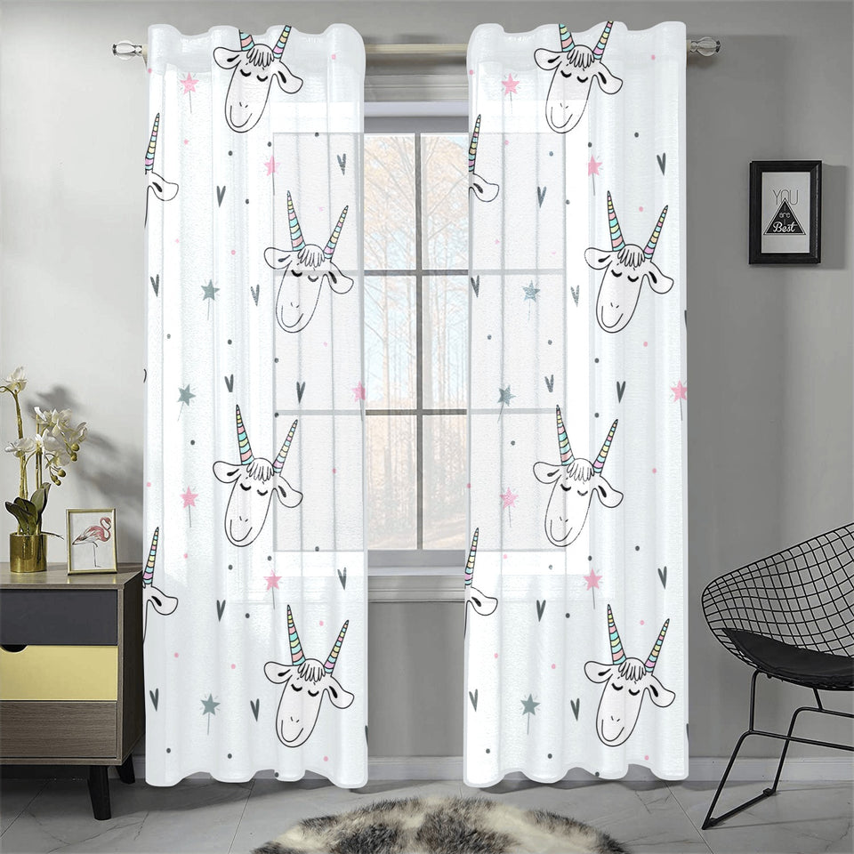 Cute goat design pattern Gauze Curtain