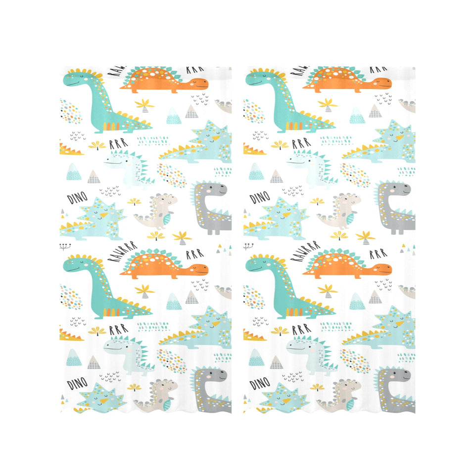 Cute funny kids dinosaurs pattern Gauze Curtain
