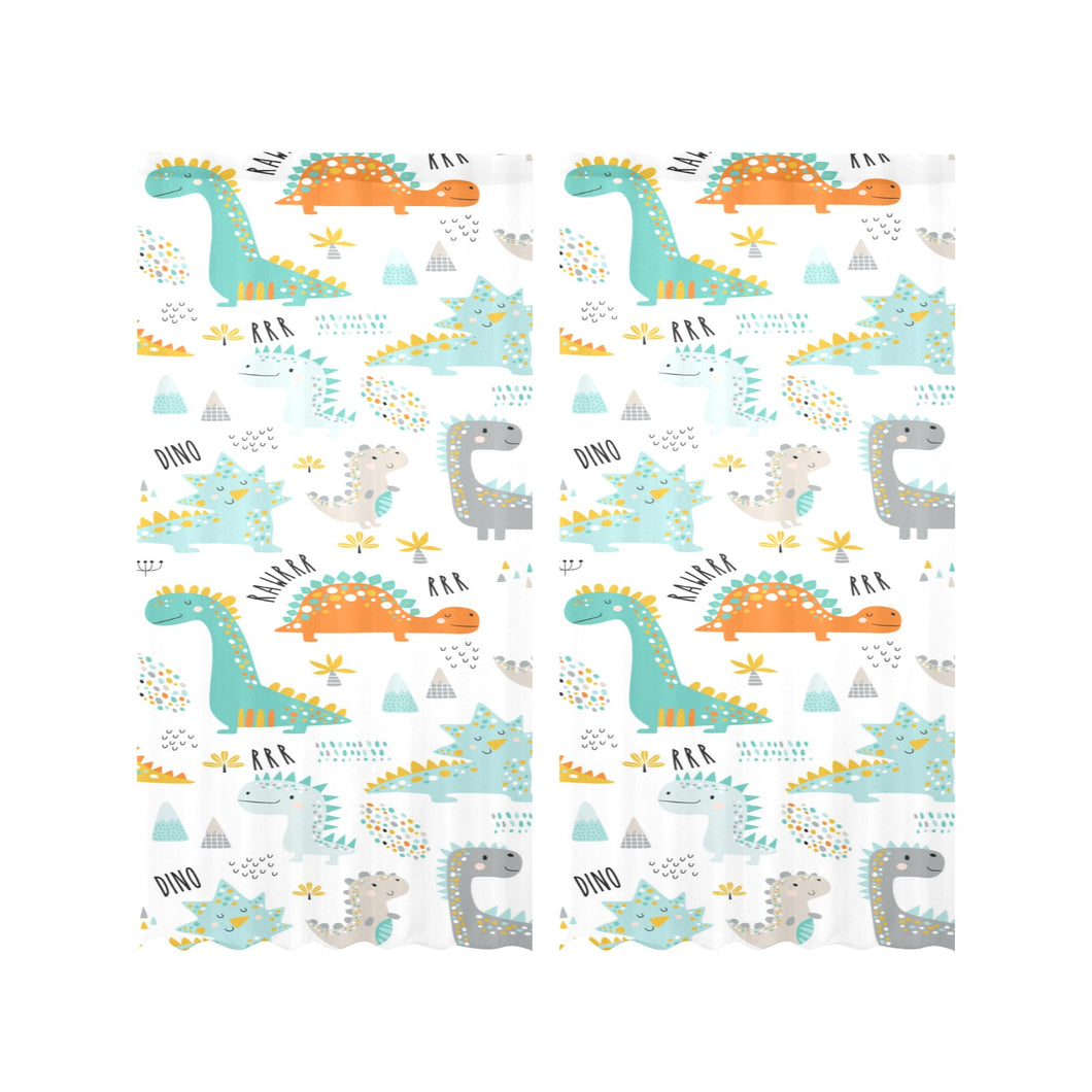 Cute funny kids dinosaurs pattern Gauze Curtain