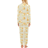 Cute fat shiba inu dog pattern Women's All Over Print Pajama Set