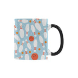 Bowling ball bowling pins blue blackground Morphing Mug Heat Changing Mug