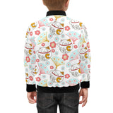 Maneki neko cat fan sakura Kids' Boys' Girls' Bomber Jacket
