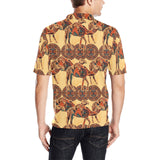 Camel polynesian tribal design pattern Men's All Over Print Polo Shirt