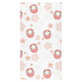 Daruma japanese wooden doll cherry blossom flower Bath Towel
