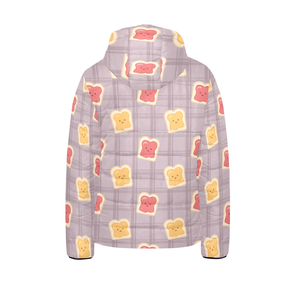 Bread Toast Pattern Print Design 05 Kids' Boys' Girls' Padded Hooded Jacket