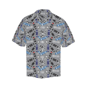 Skate Board Pattern Print Design 03 Men's All Over Print Hawaiian Shirt (Model T58)