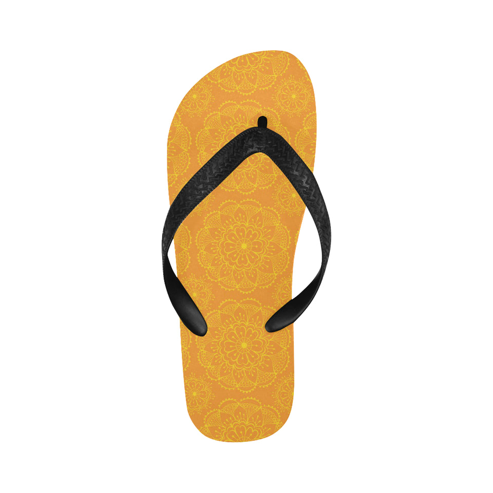 Orange traditional indian element pattern Unisex Flip Flops