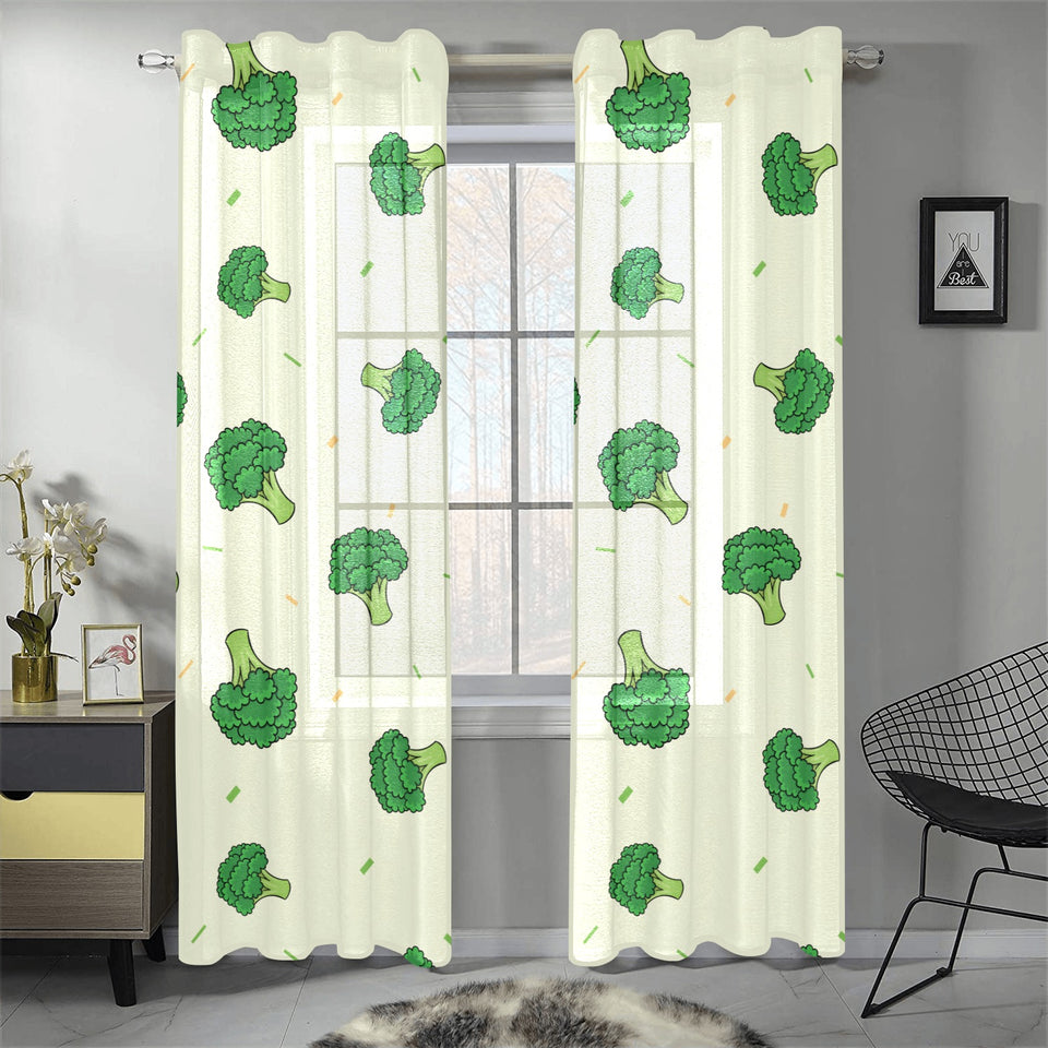 Broccoli pattern Gauze Curtain