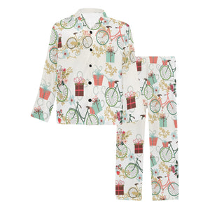 Bicycle Pattern Print Design 05 Men's Long Pajama Set