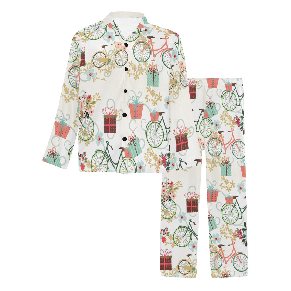 Bicycle Pattern Print Design 05 Men's Long Pajama Set