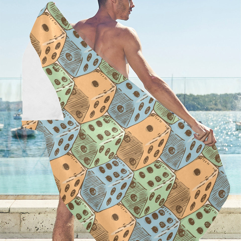 Dice Pattern Print Design 05 Beach Towel