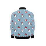 Cute penguin christmas snow pattern Kids' Boys' Girls' Bomber Jacket