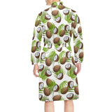 Coconut Pattern Print Design 04 Men's Long Sleeve Belted Night Robe