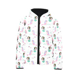 cute mermaid dolphin fish starfish pattern Kids' Boys' Girls' Padded Hooded Jacket