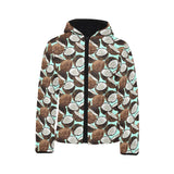 Coconut Pattern Print Design 03 Kids' Boys' Girls' Padded Hooded Jacket